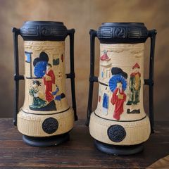 A Pair of Cyples Old Pottery Art Deco Vases