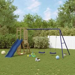 Outdoor Playset | Brown | Solid pine wood, Polypropylene | Large