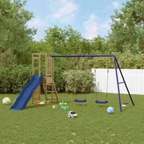 Outdoor Playset | Brown | Solid pine wood, Polypropylene | Large