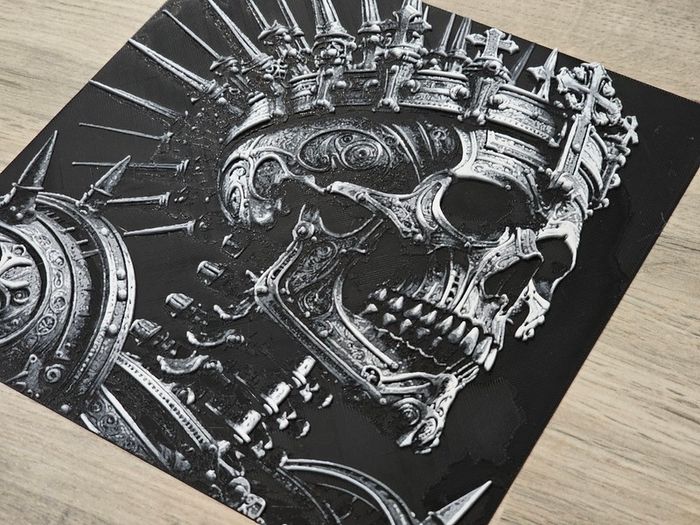 Skeleton Portrait - 3D Printed Texture Wall Art