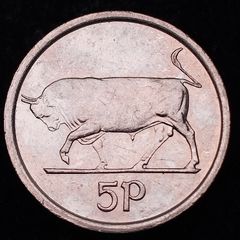 [#2587] - Ireland 2000 | Irish 5p | 5 Pence | Bull | KM.28 | MS