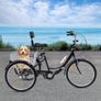 Tricycle for Adults, 24 Inch Bicycle with Basket, Tricycle Bicycle with LED Light, 3 Wheels, 7-Speed Gear, 120 kg Load Capacity Image 5
