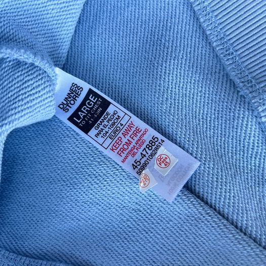 NEW Dunnes Stores Light Blue Relaxed Fit Sweatshirt Size L
