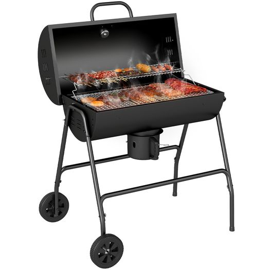Steel Charcoal BBQ, with Ash Catcher and Warming Rack