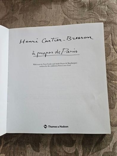 A Propos De Paris.  By Henri Cartier Bresson.  Large Volume Paperback In Good Condition.  See Photos For Same.