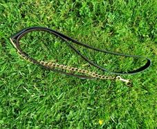 Leather Show Lead with Brass Clip