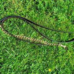 Leather Show Lead with Brass Clip