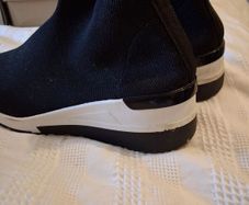 Shoe Rack black ankle boot wedge  UK 6