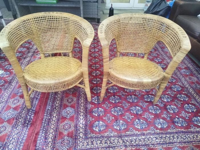 Vintage Ratan Tub Chairs