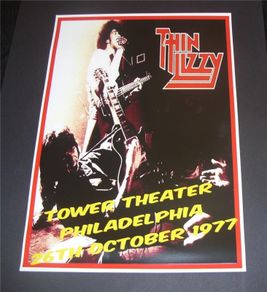 THIN LIZZY Concert Poster Tower Theater Philadelphia 1977 A3 Size repro