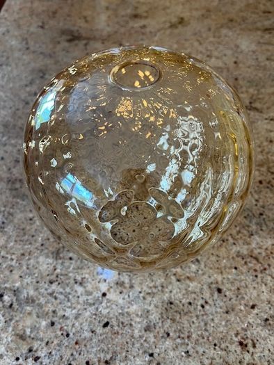 Glass Ceiling Light Shade In Prestine Vintage Condition. Stunning Gold / Amber Hue Colouring. Beautiful
