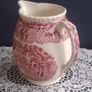 Vintage MASON'S Patent Ironstone China 50 oz Pitcher with Rope Edge in the Red & White VISTA Pattern Image 9
