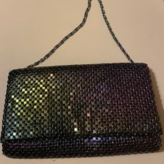 Jessica MCclintock metal mesh clutch bag