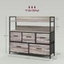 Rustic Chest of Five Fabric Drawers - Grey Wood Effect Image 3