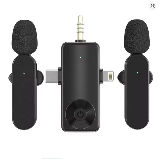VBVC 3-in-1 Wireless Lavalier Microphone - USB-C / Lightning / 3.5mm for iPhone, Android & Camera - 08312