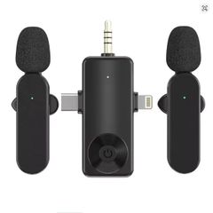 VBVC 3-in-1 Wireless Lavalier Microphone - USB-C / Lightning / 3.5mm for iPhone, Android & Camera - 08312