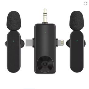 VBVC 3-in-1 Wireless Lavalier Microphone - USB-C / Lightning / 3.5mm for iPhone, Android & Camera - 08312