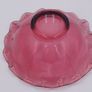 Cranberry Vintage Glass Ripple Rim Bowl Image 2