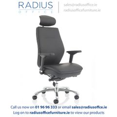Domino High Back Posture Chair with Arms and Headrest