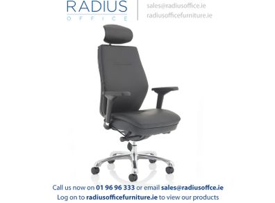 Domino High Back Posture Chair with Arms and Headrest
