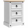 Bedside Table with Drawer White 45 x 35 x 64 cm Solid Pine Wood Image 2