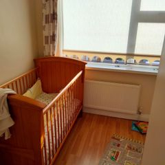 Solid Pine Baby Cot with Mattress