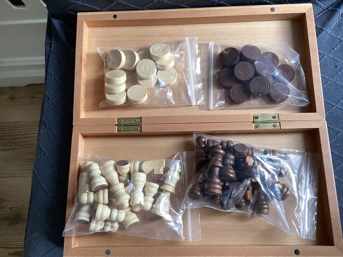 Wooden Chess and Draughts Set