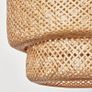 2 x Bamboo Pendant lampshades, 50 cm White Cable Image 7