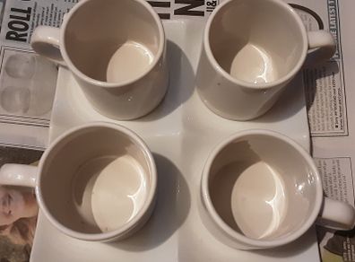 ceramic tray and mugs
