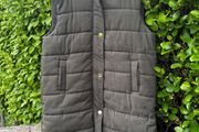 Marc Angelo Long Khaki Green Hooded Puffer Gilet Bodywarmer XXL