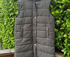 Marc Angelo Long Khaki Green Hooded Puffer Gilet Bodywarmer XXL