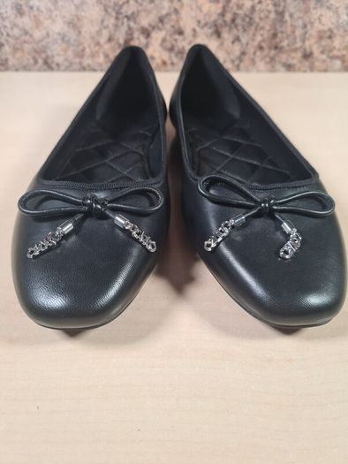 Womens Michael Kors Nori Flat Black Leather Ballet Pumps Slip On Shoes Size Uk 8 Eu 40-41 Brand New In Box
