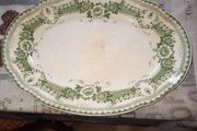 Rare Antique Green and White Serving Platter by F &amp; Sons Ltd, from around 1900s, postage available on all my items or collection