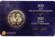 Belgium 2 Euro Commemorative Coin 2021 - 500 Years of Charles V. Coincard. BU