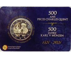 Belgium 2 Euro Commemorative Coin 2021 - 500 Years of Charles V. Coincard. BU