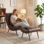 Modern Accent Chair with Footstool With 64cm Wide Seat Image 5