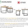 Black Round Coffee Table Set of 2 Side Table for Living Room,69.5x49cm Industrial Stacking End Tables,Wood Look Accent Furniture with Metal Frame End Table for Bedroom Decorations,Black Image 6