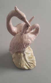 Porcelain - Vintage - Pink Herons Figurine