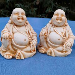 2 X Stone fat Bhuddas