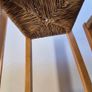 Pair of Vintage Solid Oak Counter-Height Stools with Handwoven Rush Seats Image 6