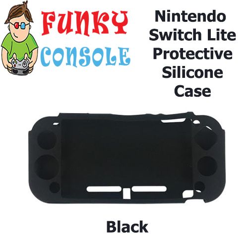 Nintendo Switch Lite Protective Silicone Rubber Gel Console Soft Case Cover Black