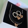 Pandora necklace and earrings set sterling silver and rose gold plated perfect condition like new Image 2