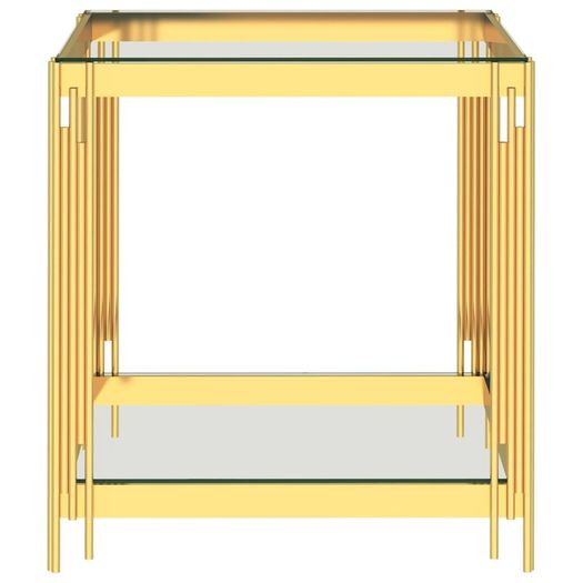 Coffee Table Gold 55x55x55 cm Stainless Steel and Glass