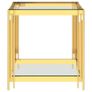 Coffee Table Gold 55x55x55 cm Stainless Steel and Glass Image 4