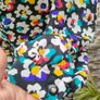 Vintage black floral A-line dress with detachable collar and belt size M or L Image 6