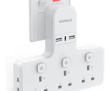 Multi Plug Adapter (3250W/13A), Plug Extension Socket with 3 USB, 3 Way Plug Adapter UK Built-in with Independent Switches,Wall Plug Extender for School Home, Kitchen, Office