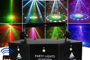 RGB Dj Led Disco Laser Strobe Light DMX512 Remote Control R/G Lazer Fog Machine Stage Lighting Wedding Night KTV Club