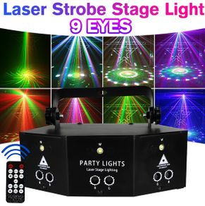 RGB Dj Led Disco Laser Strobe Light DMX512 Remote Control R/G Lazer Fog Machine Stage Lighting Wedding Night KTV Club