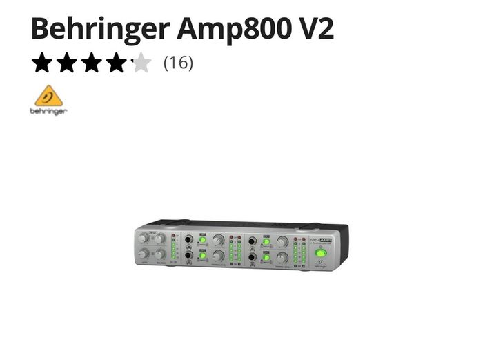 Headphone amp - Behringer Amp 800 V2
