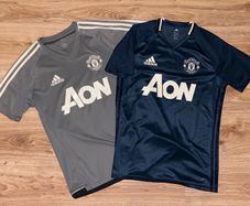 Manchester United set of TWO player issue football training jersey shirts